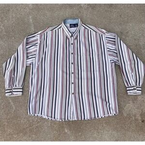 Bon Homme XL Striped Button-Up Shirt Menswear Casual Cotton Blend